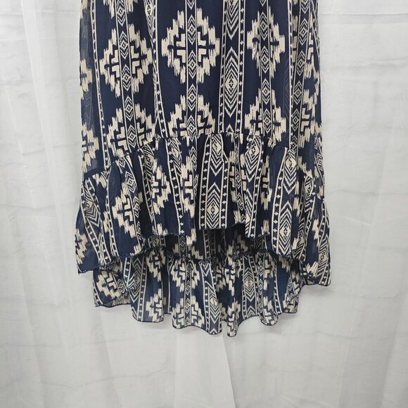 Rue21 Blue Taupe Aztec Southwestern Sleeveless Dress Hi-Low Hem M - Picture 4 of 13